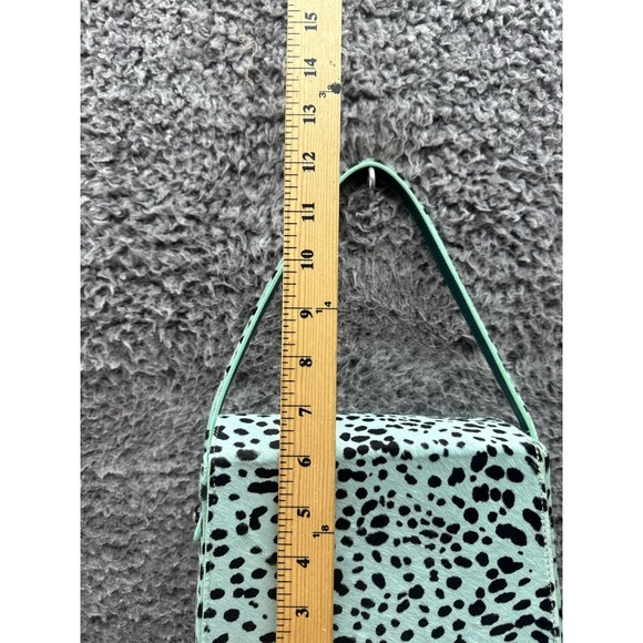 Edie Parker‎ Dalmation Print Real Calf Hair Leather Hand Bag Green - Picture 11 of 12